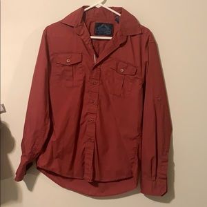 Brick red LS button up